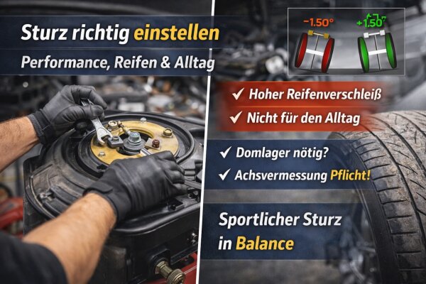 Sturz richtig einstellen: Performance, Reifen &amp; Alltag - Sturz richtig einstellen: Performance, Reifen &amp; Alltag | mk-fahrwerkstechnik.de