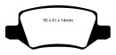 EBC Blackstuff Serien Bremsbeläge Hinterachse für MERCEDES-BENZ A-KLASSE (W168) A 190 (168.032, 168.132) / DP1438