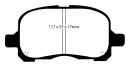 EBC Blackstuff Serien Bremsbeläge Vorderachse mit ABE für TOYOTA COROLLA (_E11_) 2.0 D-4D / DP1195