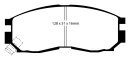 EBC Greenstuff Aramid Bremsbeläge Vorderachse mit ABE für MITSUBISHI GALANT V (E5_A, E7_A, E8_A) 2.0 GLSTD (E57A) / DP2830