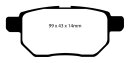 EBC Redstuff Keramik Bremsbeläge Hinterachse für TOYOTA AURIS (_E15_) 1.33 Dual-VVTi (NRE150_) / DP31947C