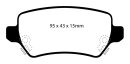 EBC Yellowstuff High-End Bremsbeläge Hinterachse mit ABE für OPEL ASTRA G CC (T98) 2.0 16V / DP41447R