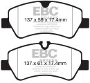 EBC Blackstuff Bremsbeläge Hinterachse für FORD...
